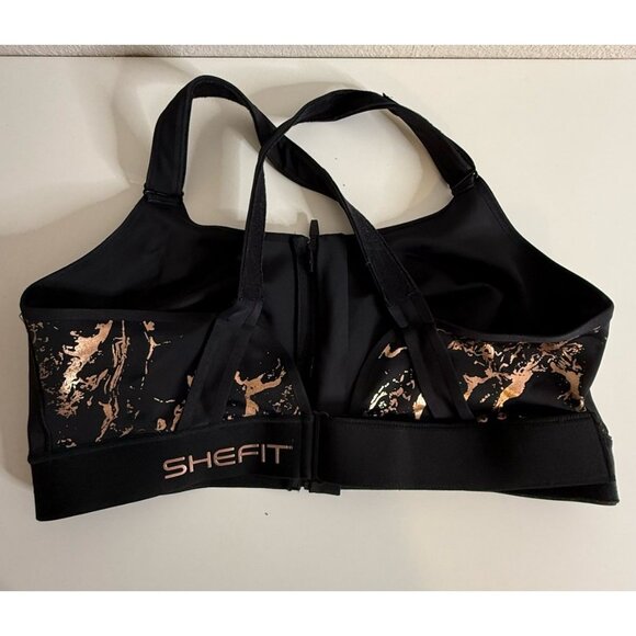 Shefit Flex Sports Bra Black Gold Marble Pattern Size 5 Luxe She Fit 5LUXE - Picture 1 of 8